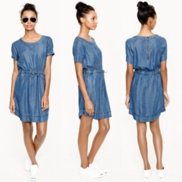 J. Crew Dresses & Skirts - J. Crew Denim Chambray Drawstring Waist Dress